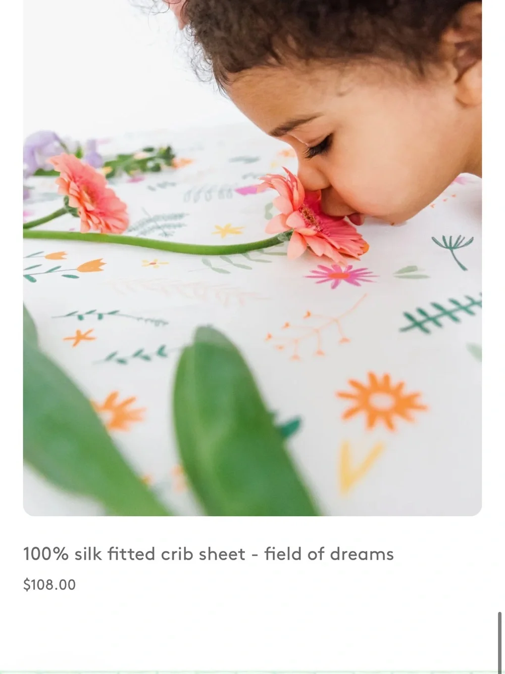 Kids Floral & Confetti Print silk crib sheets